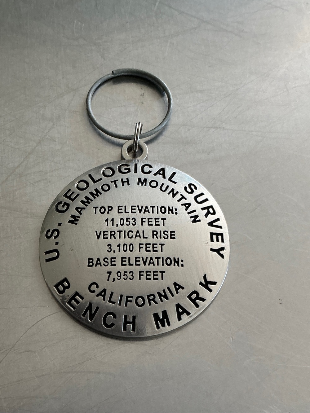Mammoth Mountain U.S. Geological Survey Benchmark keychain
